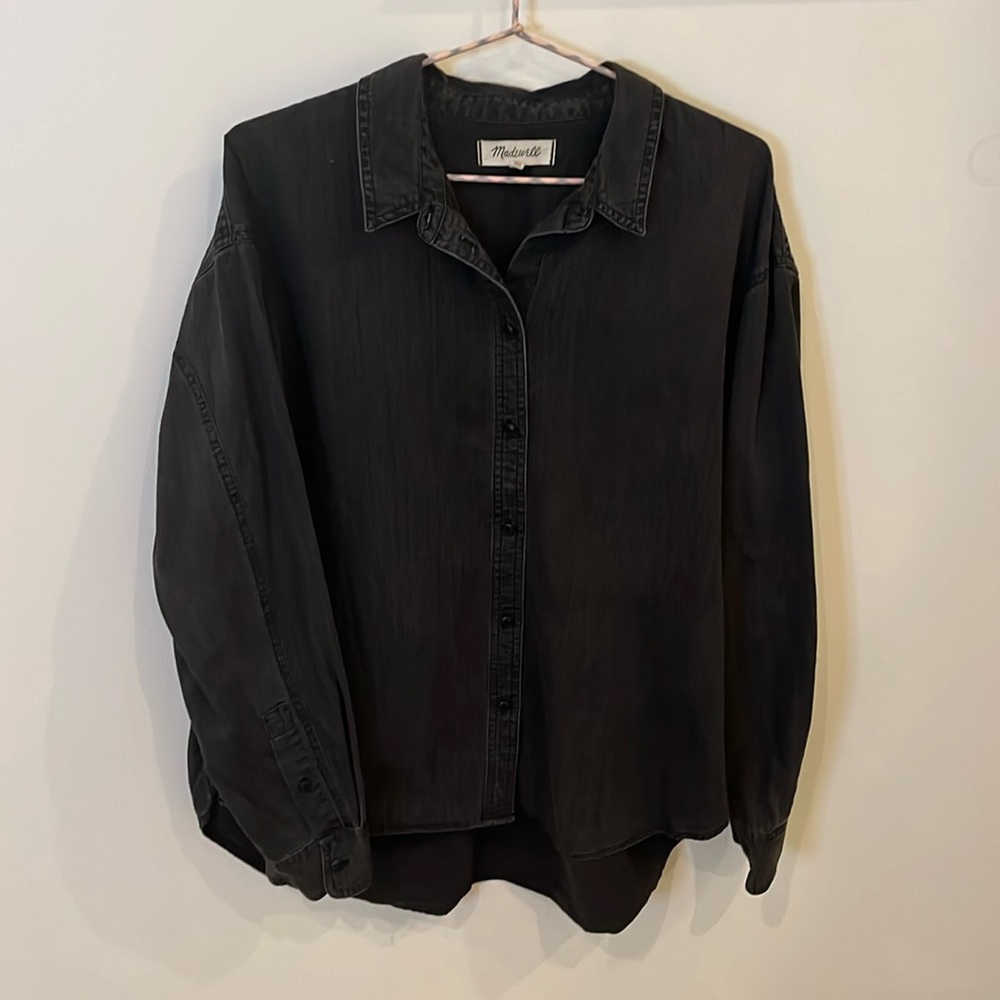 Madewell button down sz XL dark gray/faded black long sleeve 100% cotton